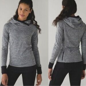 Lululemon Think Fast Hoodie Space Dye Light Grey - size 2 - MSRP $98!